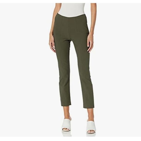 Vince Womens Stitch Front Seam Legging Small Green Cropped Work Pull On Classic - Picture 1 of 10